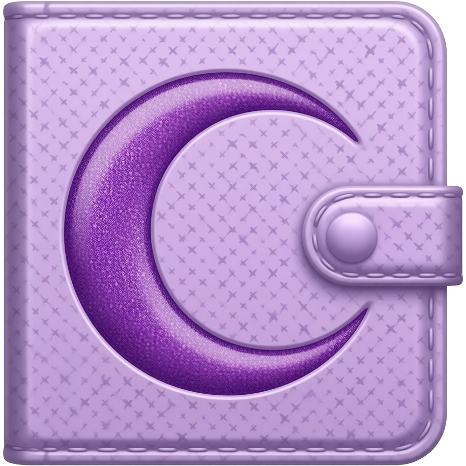 detailed glitter purple moon diary emoji
