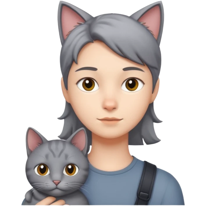 person with cat on their shoulder emoji