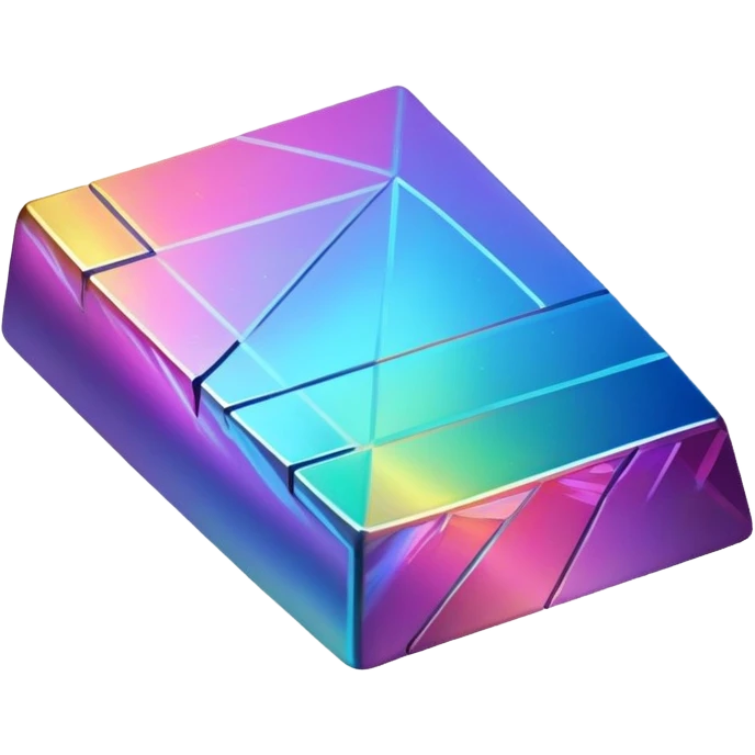 bismuth ingot with geometric iridescent rainbow pattern emoji