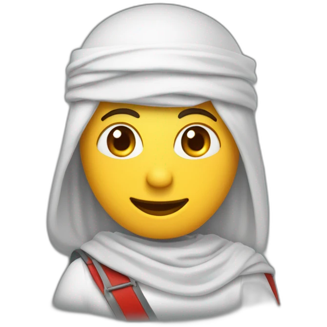 Un arabe souriant avec une ceinture avec des tubes rouges  emoji