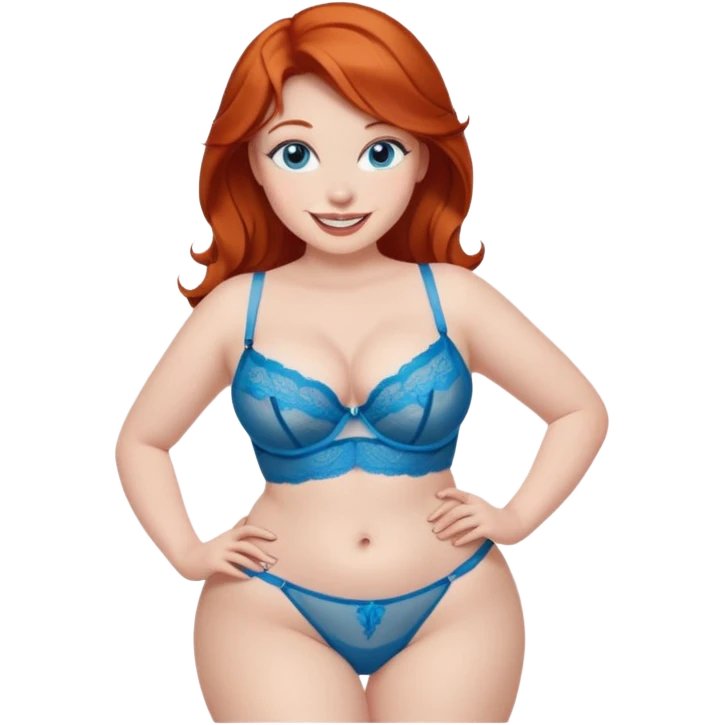 Lingerie big booty Curvy redhead blue eyes emoji
