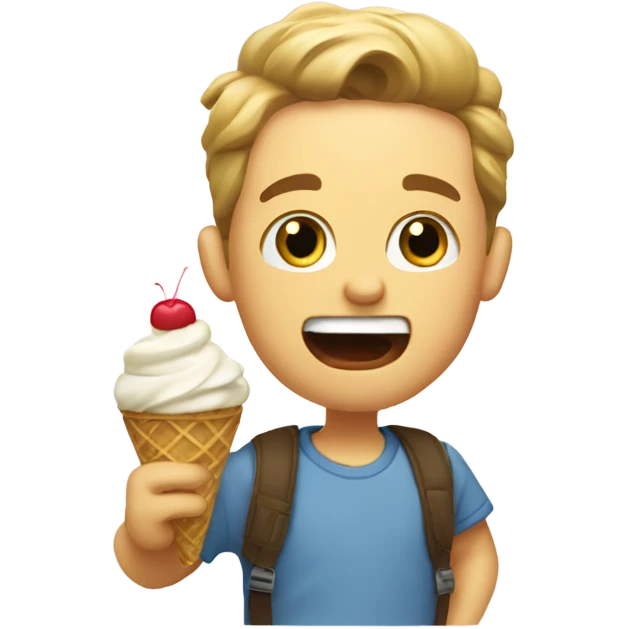 Colton eating ice cream emoji