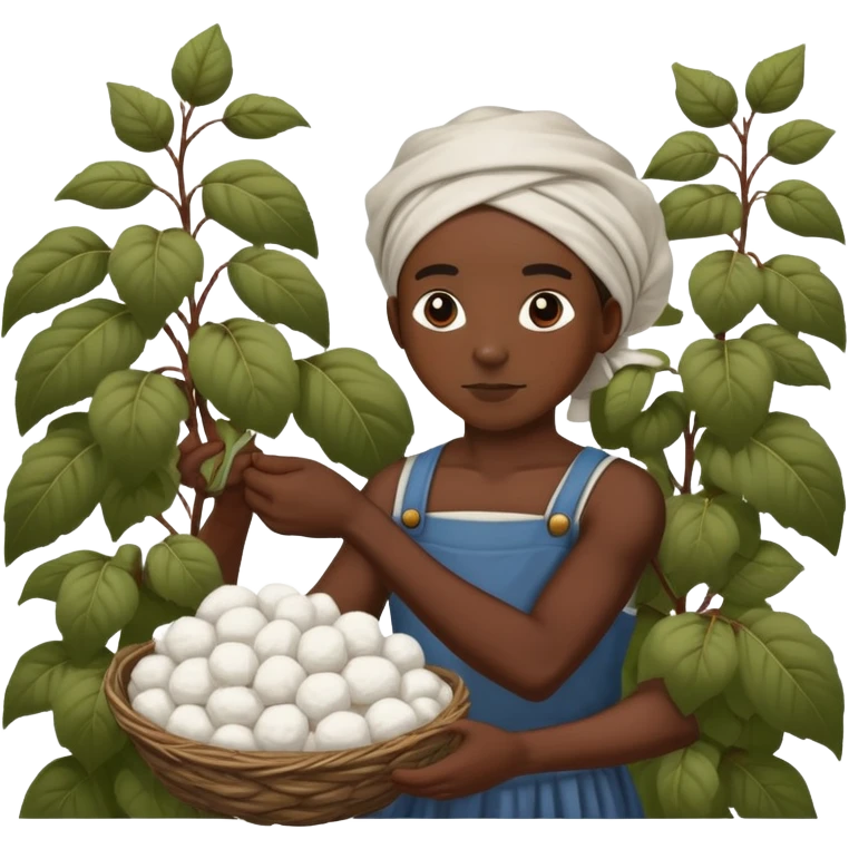 African American slave picking cotton emoji