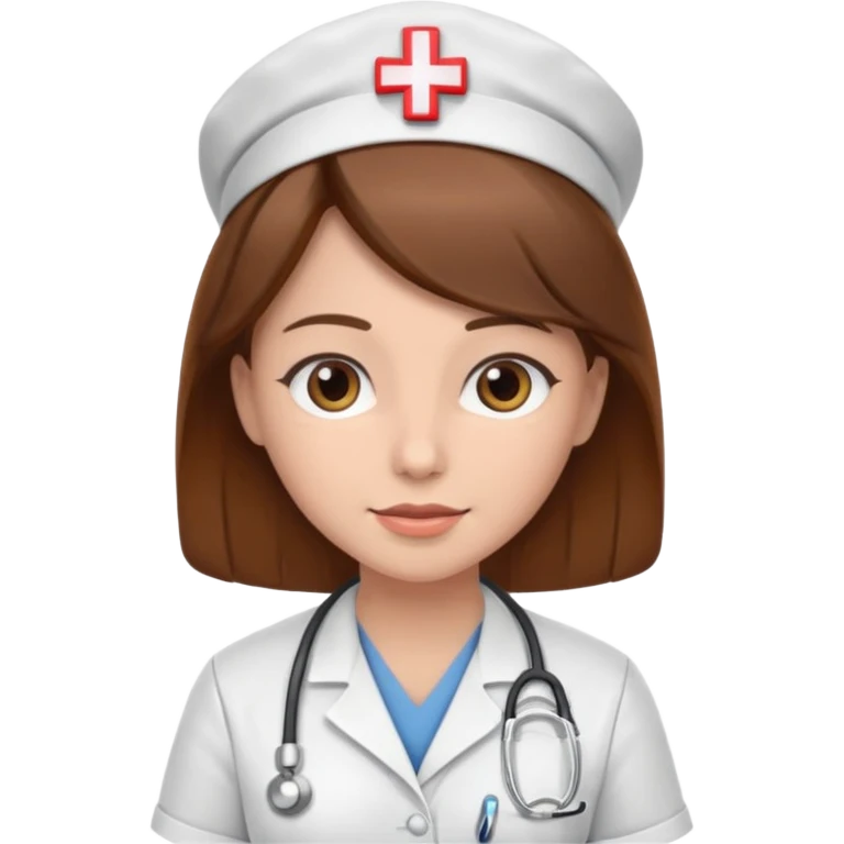 nurse with brown hair emoji