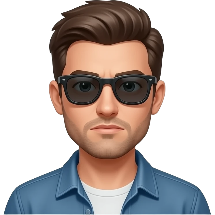 A informal man, with sunglasses, glowing digital, chat, peoples, symbols on the around, a floating Facebook logo on the left shoulder, looking at viewer with serious. Text on below: 'What's your topic, lady?'. Shimmering red cross and green check icons emoji