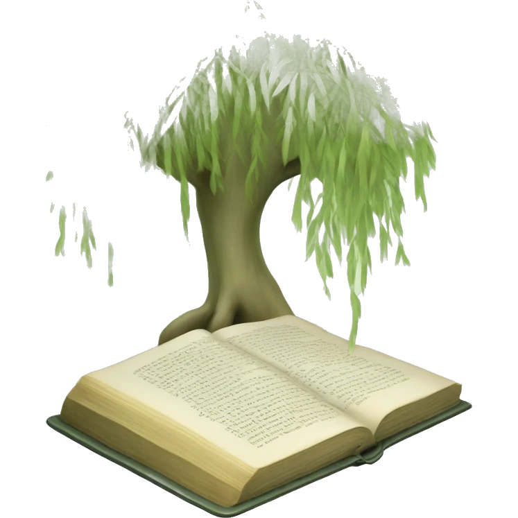 Light Sage green holy Bible with willow tree  emoji