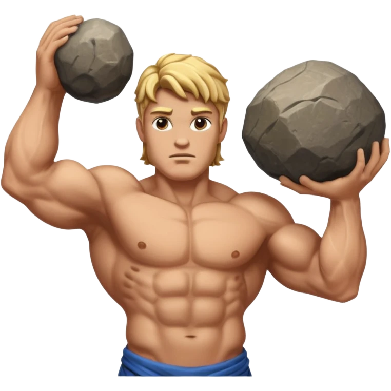Atlas the greek god with a big rock  emoji