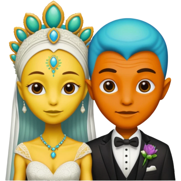 alien couple on wedding day emoji