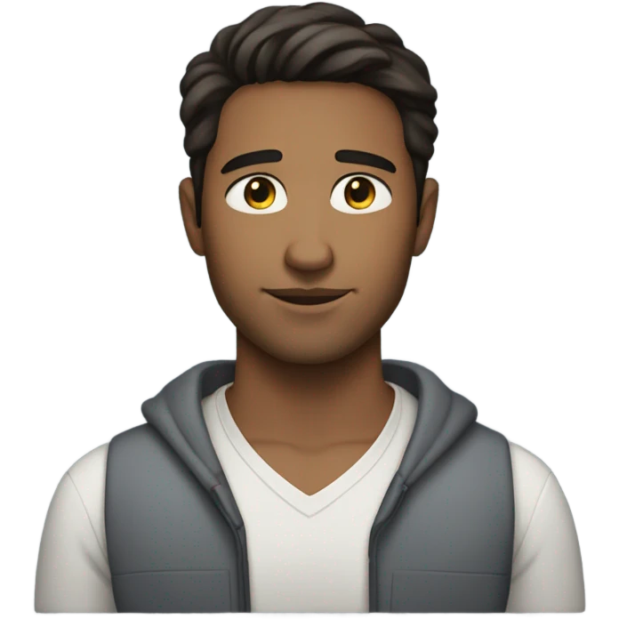 Handsome 30 year old man with dark brown hair eyes closed emoji