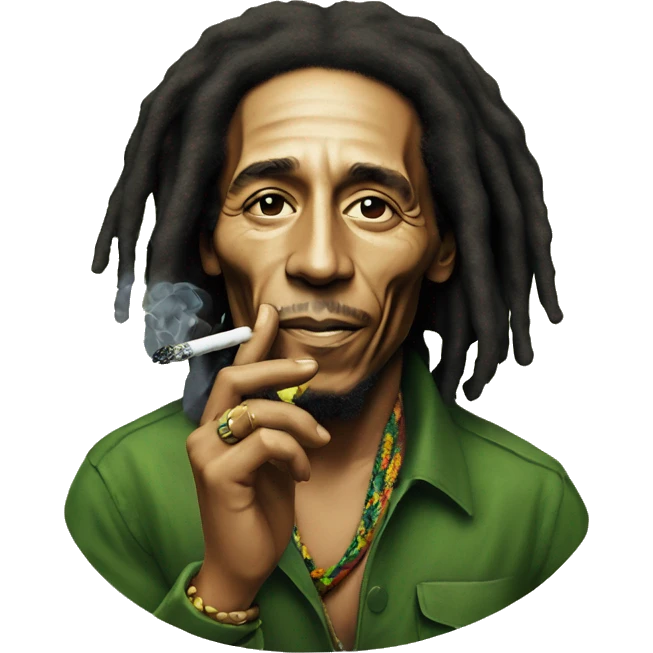 Bob Marley smoking with Sativa emoji