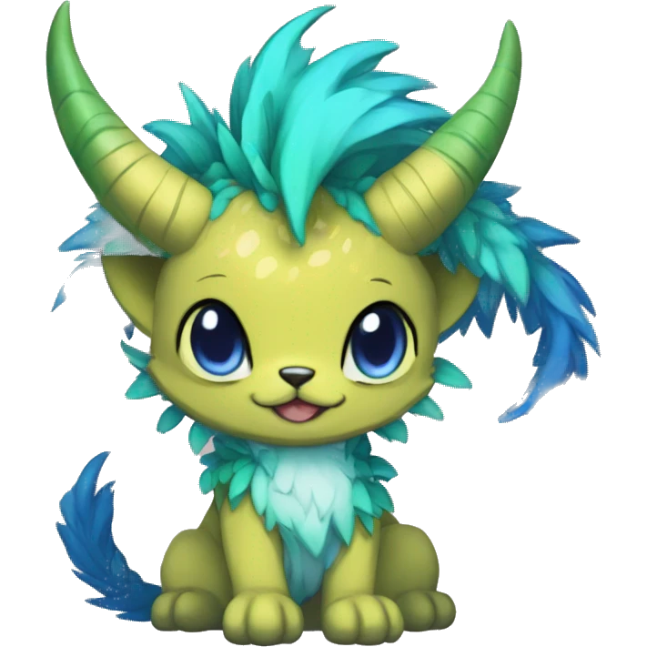 colorful anthro horned Royal vernid fursona Fakemon emoji