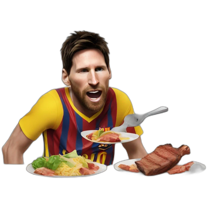 Messi comiendo asado emoji