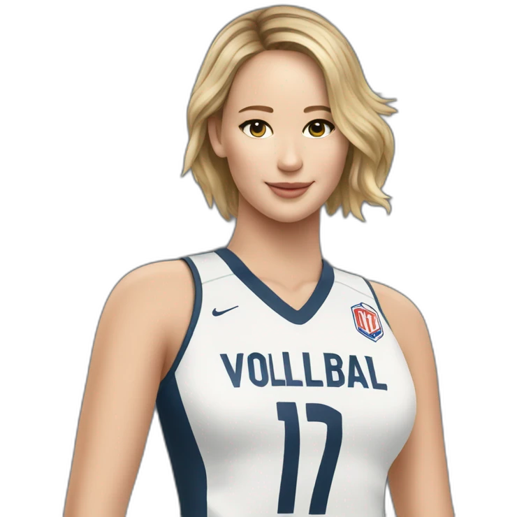 jennifer lawrence wearing volleyball jersey emoji