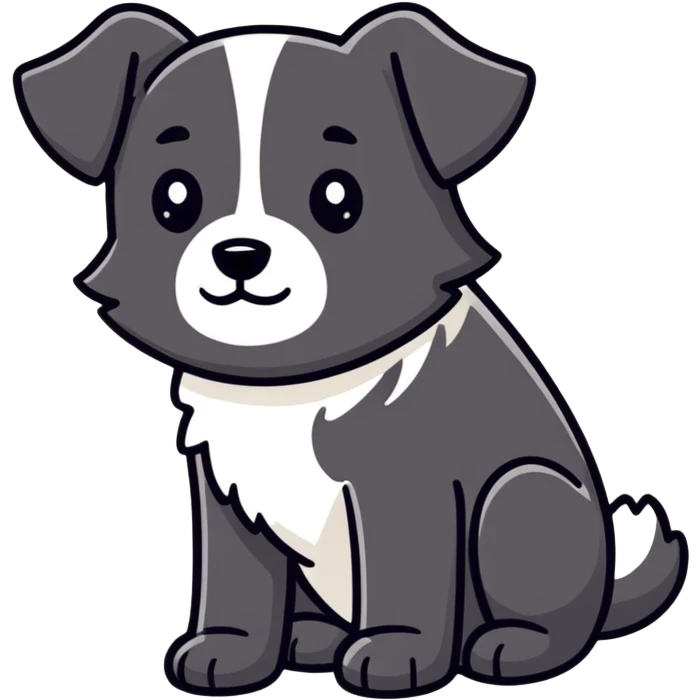 Black fluffy dog emoji