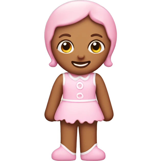 pastel pink gingerbread girl emoji