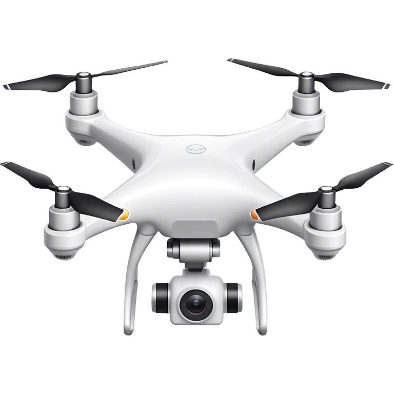 white drone holding white camera emoji