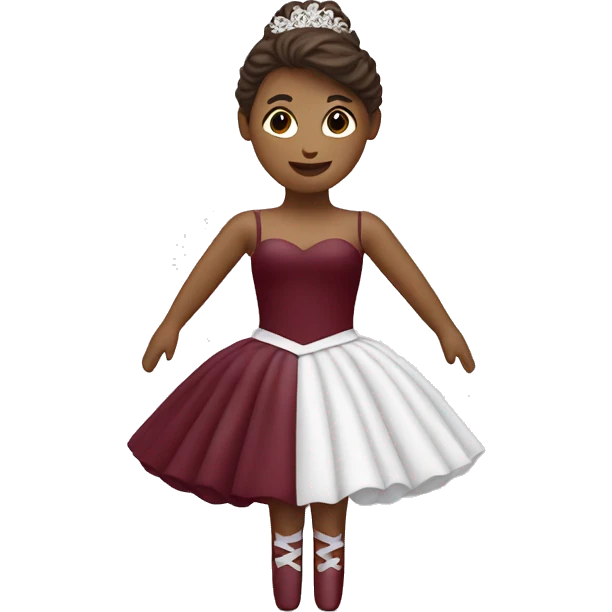 burgundy snowy music box with ballerina standing back emoji