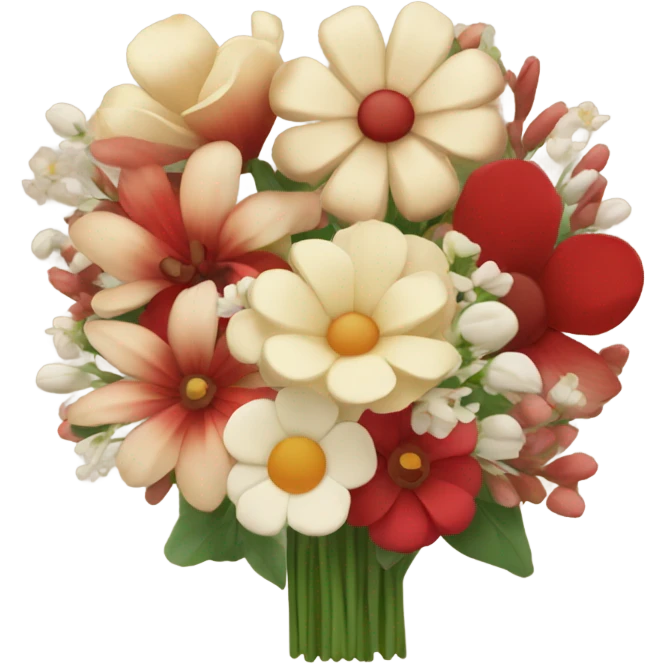 beige red bouquet of flowers emoji