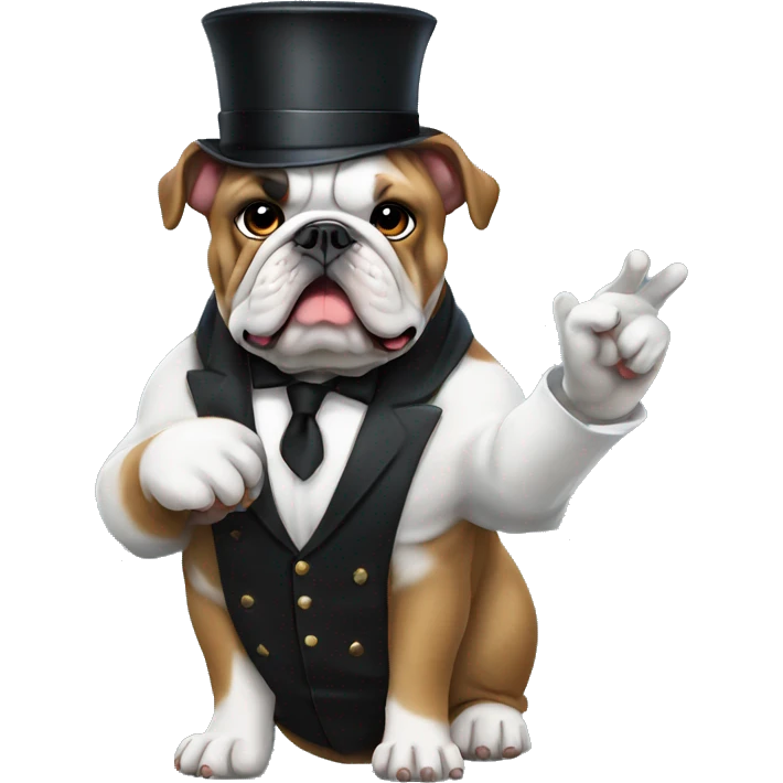 english bulldog conductor music emoji