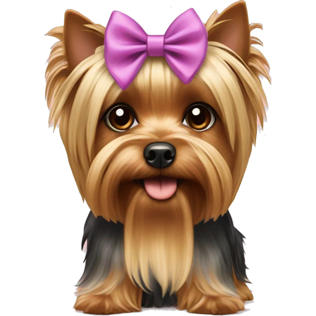 yorkshire terrier with bows emoji