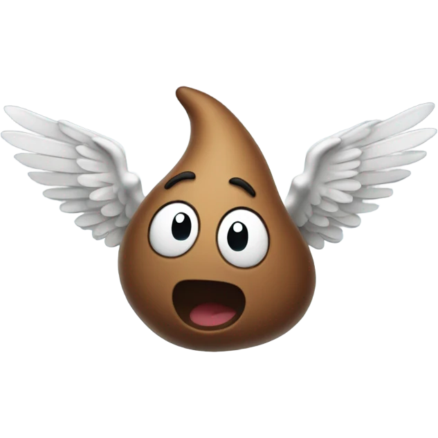 Flying poop emoji