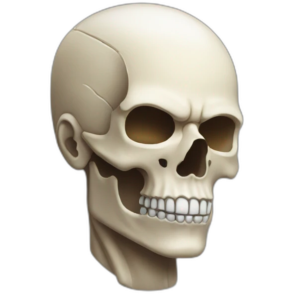 Skull with slicked back hair. akira body guy emoji
