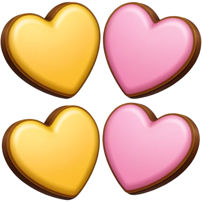 3 hearts : Yellow, Pink and brown heart emoji
