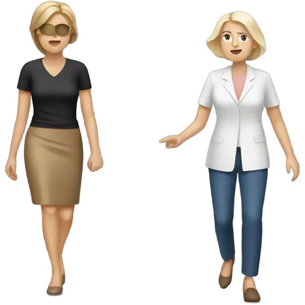 Woman leading a blind woman emoji