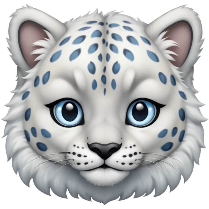more Deformed cute Snow leopard-Eyes are long and blue emoji