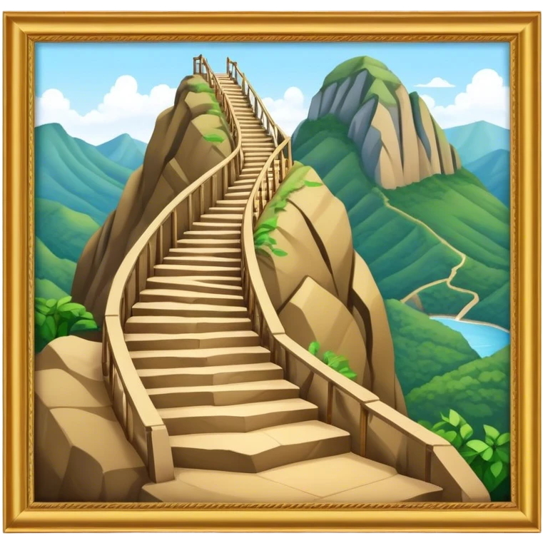 Guatapé Rock Landmark Emoji – Depicting the monolithic rock with its zigzagging staircase. emoji