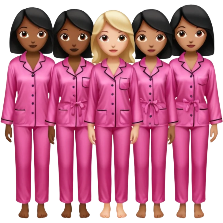 group of black women in pink pajamas high quality pajamas and like 20 women emoji