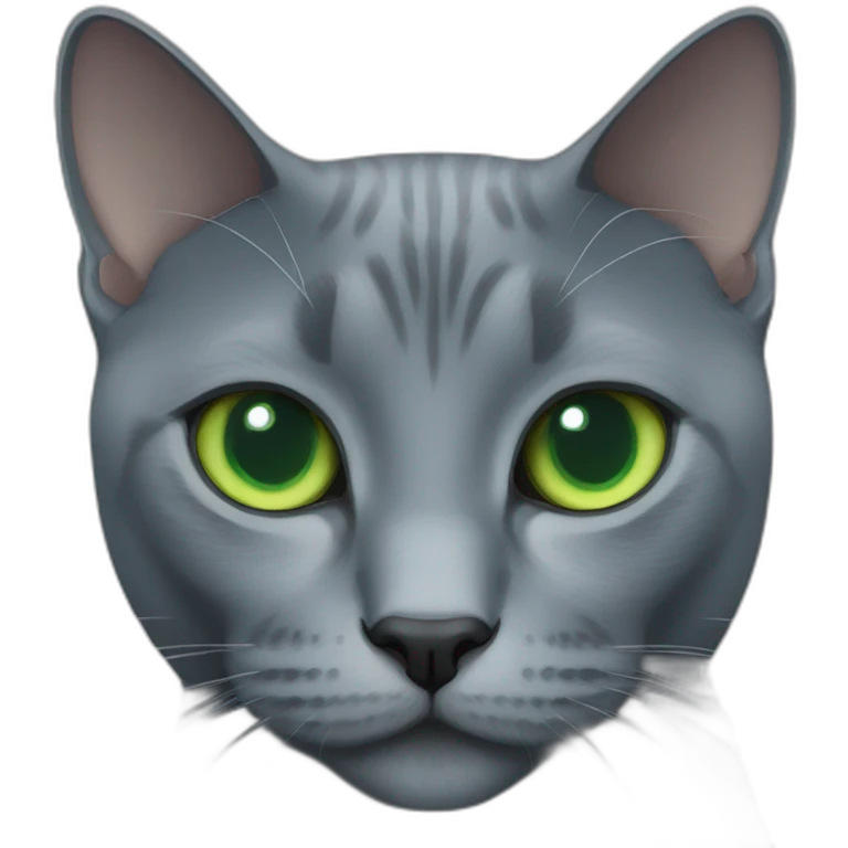 Russian blue cat green eyes emoji