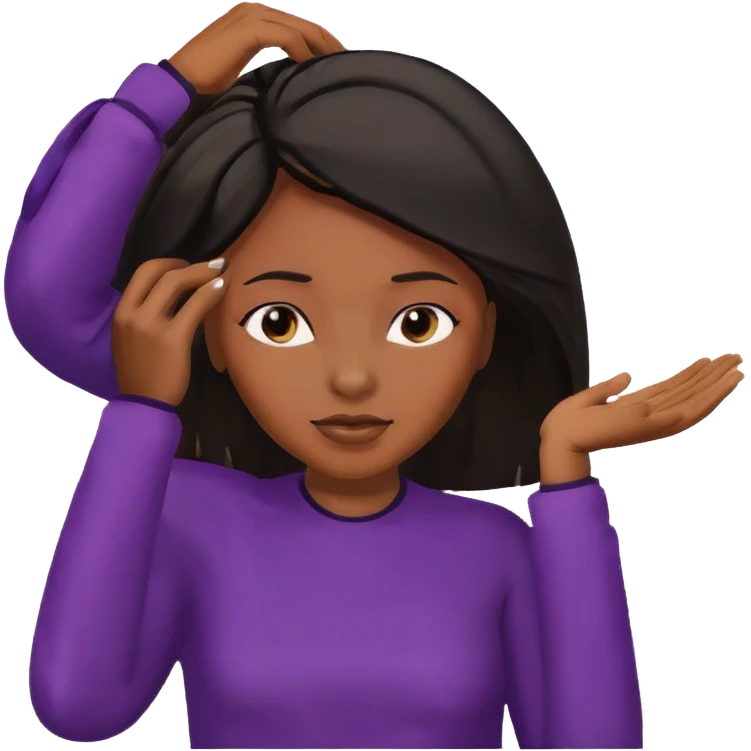 black woman fix hair emoji