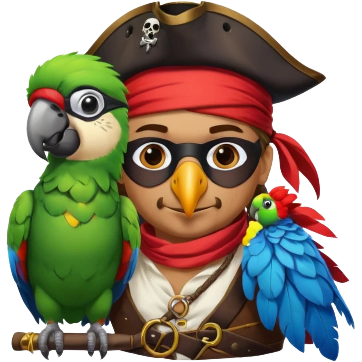 pirate and parrot emoji