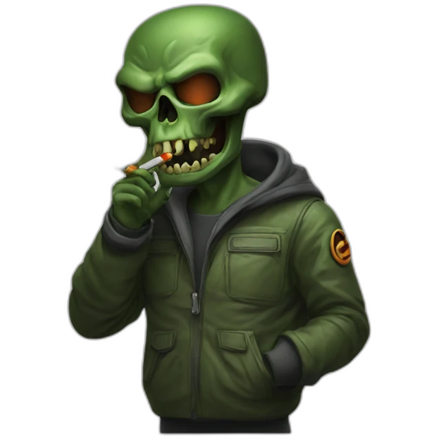 doom guy smoking cigarette emoji