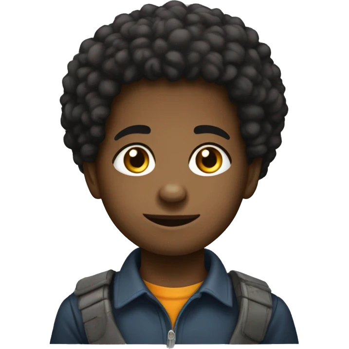 Niño de 7 años afro informatico emoji