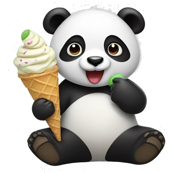 Panda eating ice cream emoji