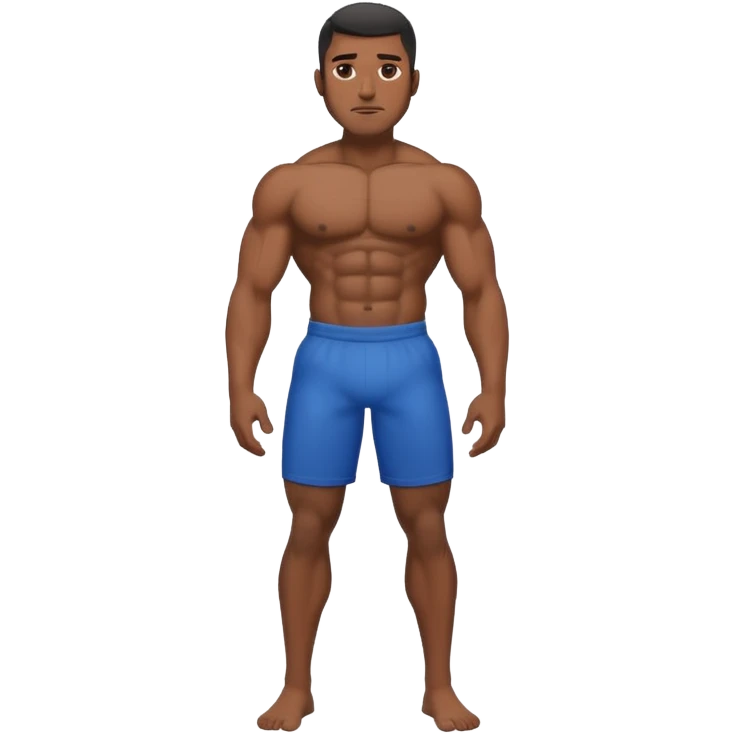 a black man with a six pack full height emoji