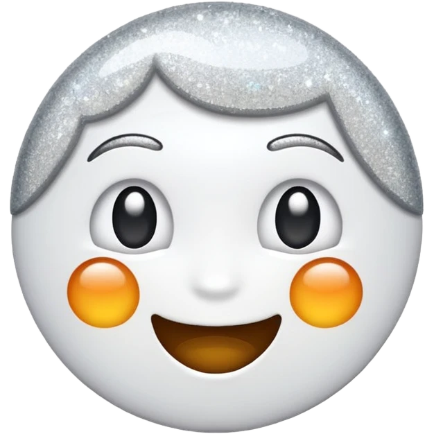 glitter white happy emoji