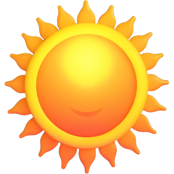 glowing sun with sunrays emoji