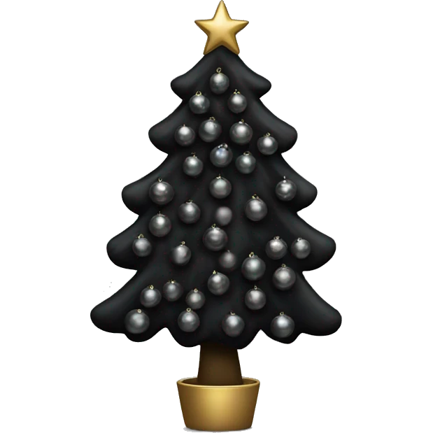 Black Xmas tree with all black ornaments emoji