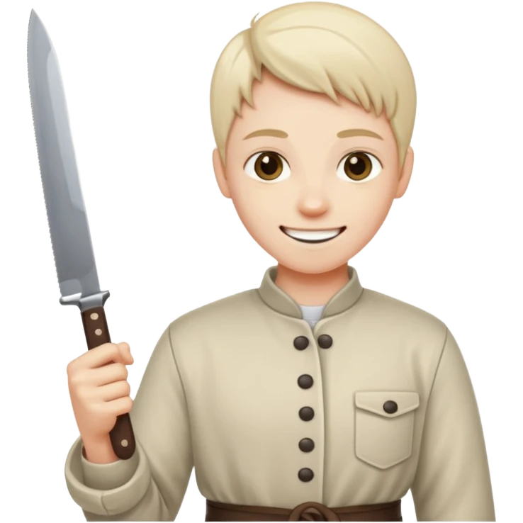 Normal emoji laughing with a knife emoji