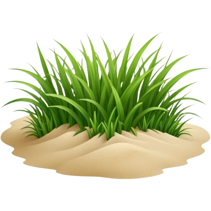 generate realistic detailed grass in 3d style with sand  emoji