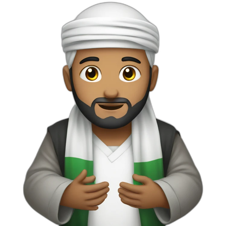 a muslim men doing the prayer for palestine emoji