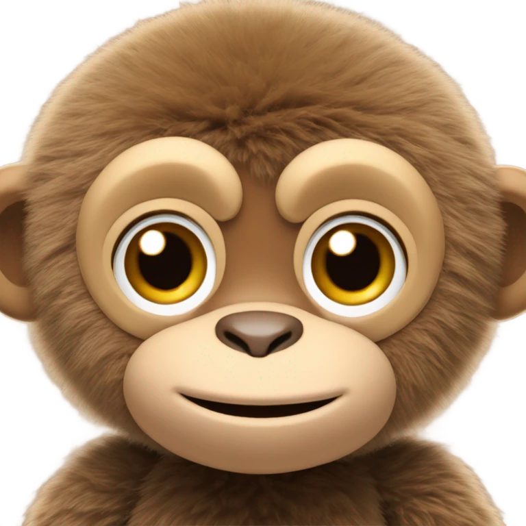 Light brown, baby monkey, jellycat stuffed animal emoji