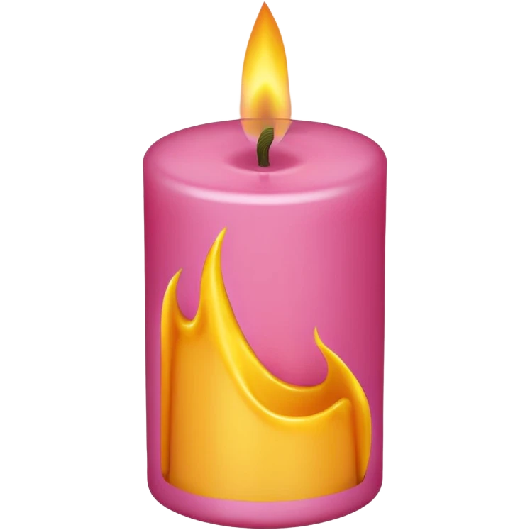 Draw a pink candle with a flame on it from a top-down view. emoji
