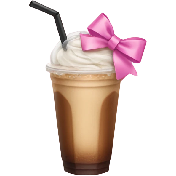 Iced coffee pink bow emoji