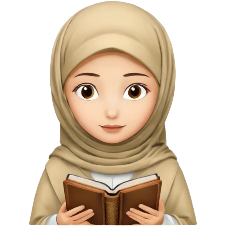 Turkish blonde Hijabi girl reading quran beautiful finish  emoji