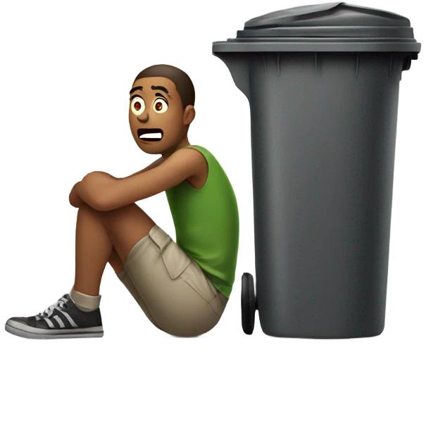 A man that has been throw in a bin  emoji