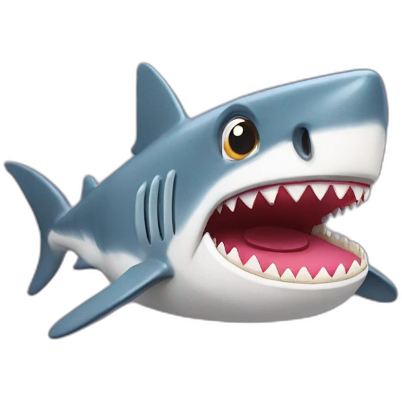 shark shaped like a birthday cake emoji